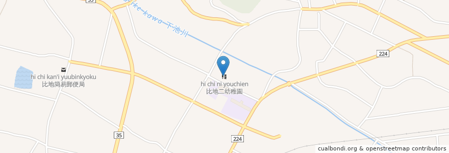 Mapa de ubicacion de 比地二幼稚園 en Japan, 香川県, 三豊市.