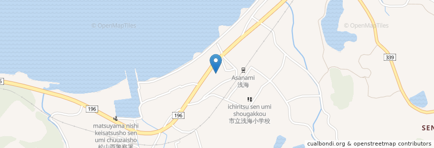 Mapa de ubicacion de 浅海保育所 en Japão, 愛媛県, 松山市.