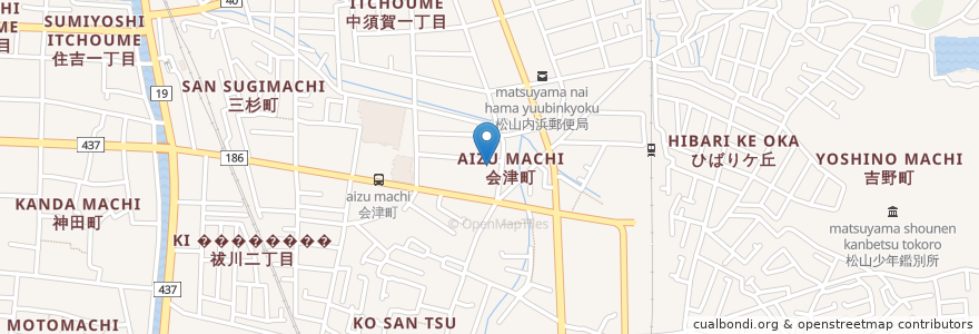 Mapa de ubicacion de 海の星幼稚園 en ژاپن, 愛媛県, 松山市.