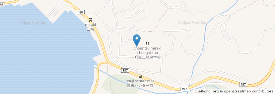 Mapa de ubicacion de 町立三崎小学校 en Japan, Präfektur Ehime, 西宇和郡, 伊方町.
