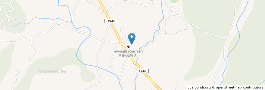Mapa de ubicacion de 町立明神小学校 en 日本, 爱媛县, 上浮穴郡, 久万高原町.