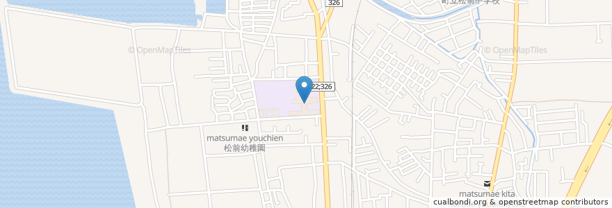 Mapa de ubicacion de 町立松前小学校 en Japan, Ehime Prefecture, Iyo County, Masaki.