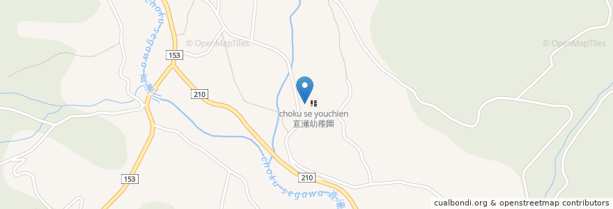 Mapa de ubicacion de 町立直瀬小学校 en Jepun, 愛媛県, 上浮穴郡, 久万高原町.