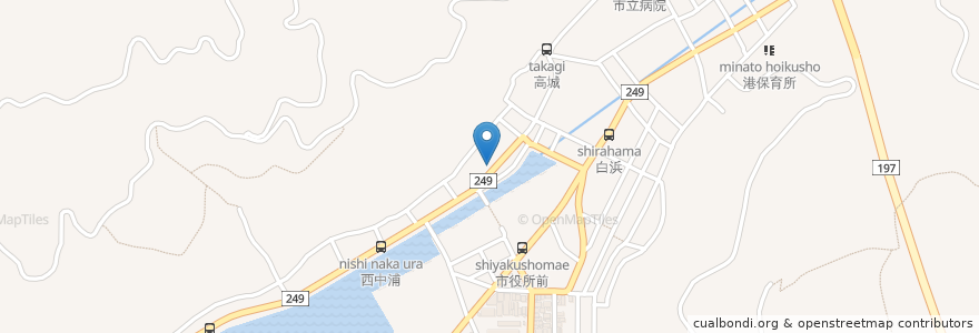 Mapa de ubicacion de 白浜保育所 en 日本, 愛媛県, 八幡浜市.