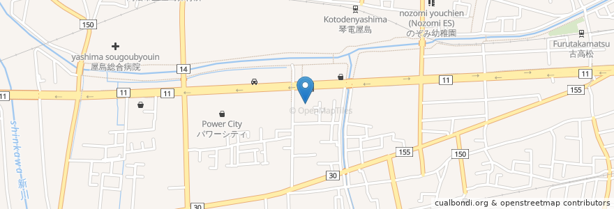 Mapa de ubicacion de 百石病院 en ژاپن, 香川県, 高松市.