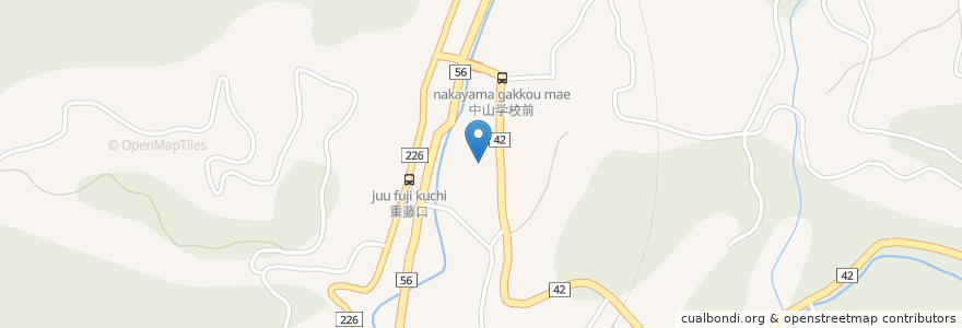 Mapa de ubicacion de 県立中山高等学校 en ژاپن, 愛媛県, 伊予市.