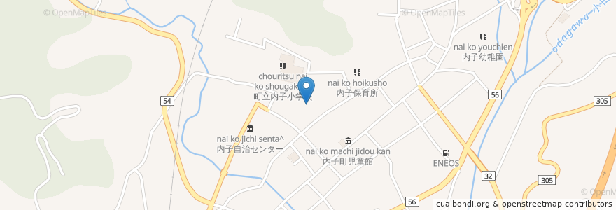 Mapa de ubicacion de 県立内子高等学校 en Japon, Préfecture D'Ehime, 喜多郡, 内子町.