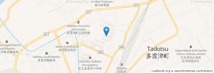 Mapa de ubicacion de 県立多度津工業高等学校 en Japonya, 香川県, 仲多度郡, 多度津町.