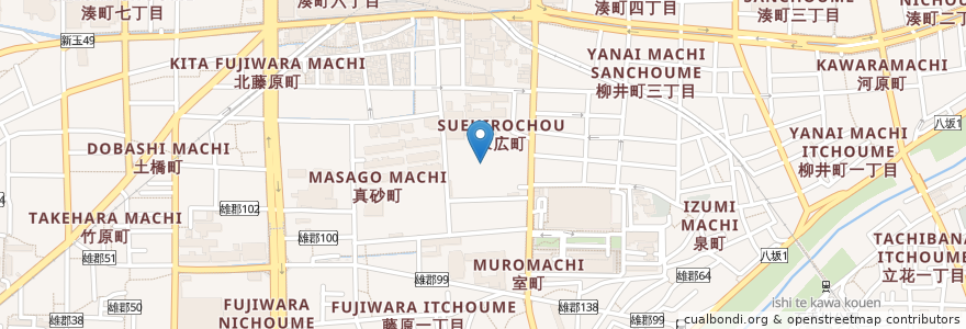 Mapa de ubicacion de 県立松山南高等学校 en 日本, 愛媛県, 松山市.
