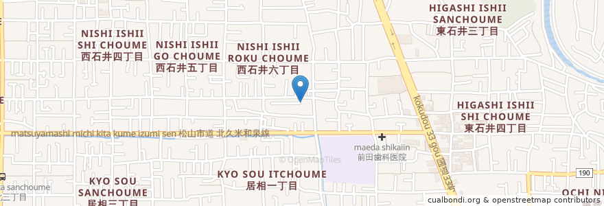 Mapa de ubicacion de 石井保育園 en Japon, Préfecture D'Ehime, 松山市.