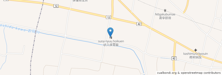 Mapa de ubicacion de 砂入保育園 en اليابان, كاغاوا, 木田郡, 三木町.