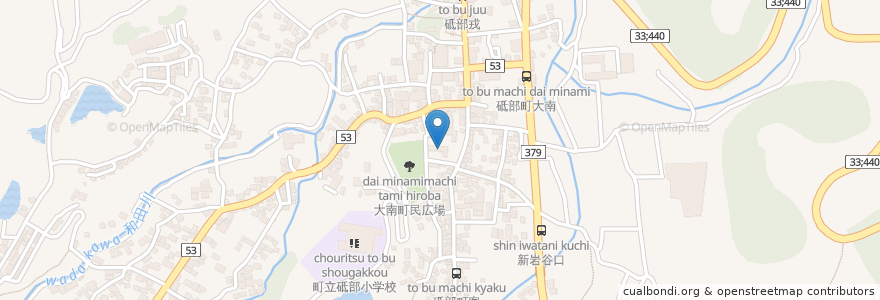 Mapa de ubicacion de 砥部幼稚園 en 日本, 愛媛県, 伊予郡, 砥部町.