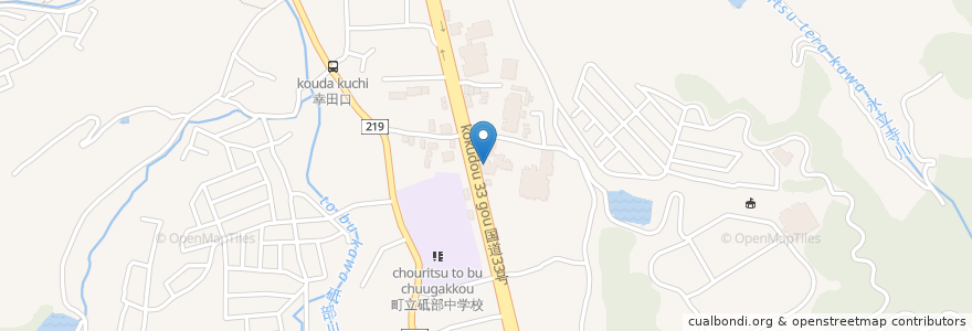 Mapa de ubicacion de 砥部郵便局 en Giappone, Prefettura Di Ehime, 伊予郡, 砥部町.