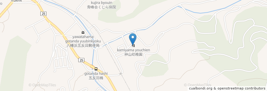 Mapa de ubicacion de 神山幼稚園 en Giappone, Prefettura Di Ehime, 八幡浜市.
