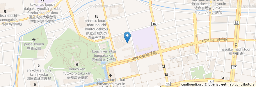 Mapa de ubicacion de 私立土佐女子中学校 en اليابان, كوتشي, كوتشي.