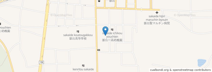 Mapa de ubicacion de 私立坂出第一高等学校 en Japon, Préfecture De Kagawa, 坂出市.