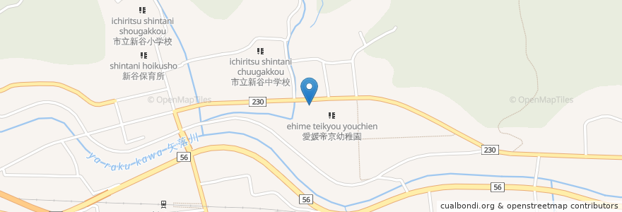 Mapa de ubicacion de 私立帝京第五高等学校 en ژاپن, 愛媛県, 大洲市.