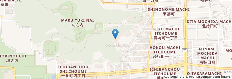 Mapa de ubicacion de 私立松山東雲高等学校 en 일본, 에히메현, 松山市.