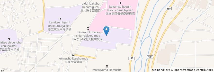 Mapa de ubicacion de 第三養護学校 en Giappone, Prefettura Di Ehime, 東温市.