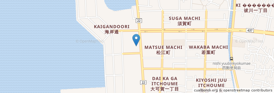 Mapa de ubicacion de 第六管区海上保安本部松山海上保安部 en اليابان, 愛媛県, 松山市.