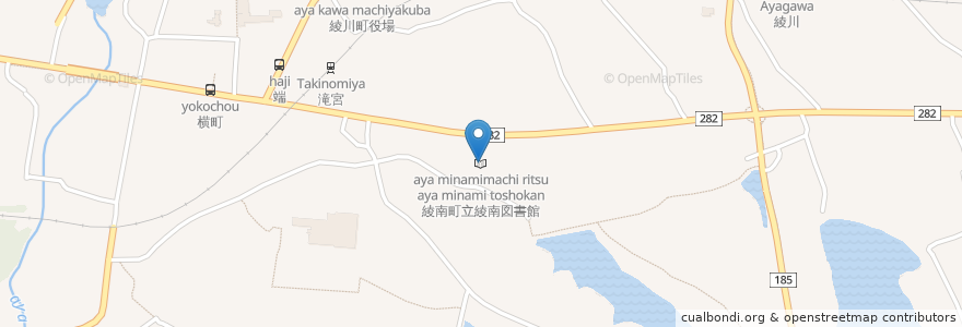 Mapa de ubicacion de 綾南町立綾南図書館 en Japan, 香川県, 綾歌郡, 綾川町.