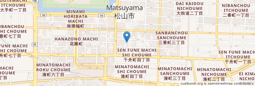 Mapa de ubicacion de 緑資源機構中国四国整備局松山水源林整備事務所 en Japonya, 愛媛県, 松山市.