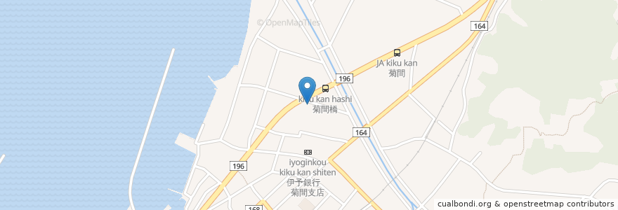 Mapa de ubicacion de 菊間郵便局 en Japão, 愛媛県, 今治市.