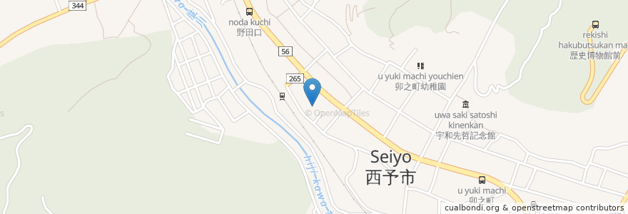 Mapa de ubicacion de 西予市宇和図書館 en Japon, Préfecture D'Ehime, 西予市.