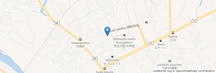 Mapa de ubicacion de 西条大町郵便局 en Japon, Préfecture D'Ehime, 西条市.