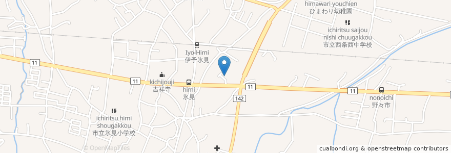 Mapa de ubicacion de 西条警察署氷見駐在所 en Japon, Préfecture D'Ehime, 西条市.