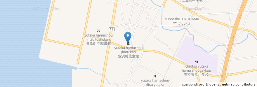 Mapa de ubicacion de 豊浜町児童館 en Япония, Кагава, 観音寺市.