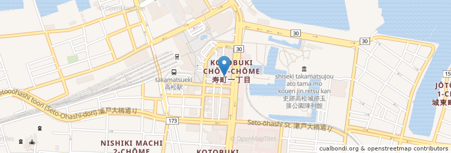Mapa de ubicacion de 農林漁業金融公庫高松支店 en 日本, 香川县, 高松市.