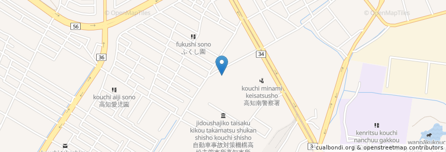 Mapa de ubicacion de 雇用・能力開発機構高知センター(高知職業能力開発促進センター) en Jepun, 高知県, 高知市.