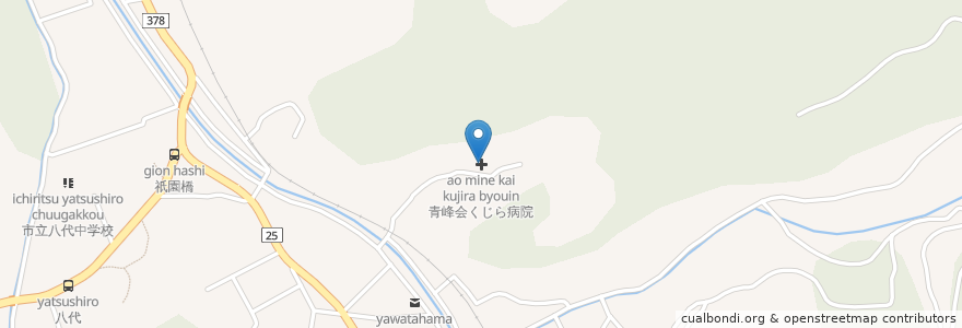 Mapa de ubicacion de 青峰会くじら病院 en Japon, Préfecture D'Ehime, 八幡浜市.