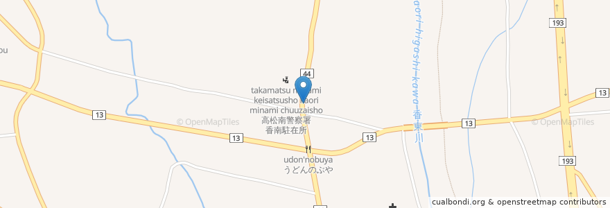 Mapa de ubicacion de 香南郵便局 en Giappone, Prefettura Di Kagawa, 高松市.