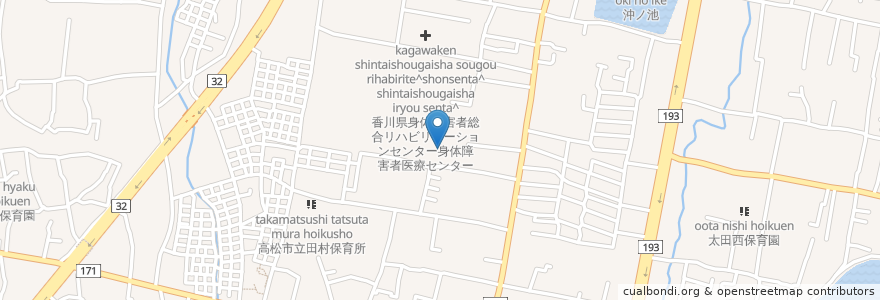 Mapa de ubicacion de 香川中部養護学校 en 일본, 가가와현, 高松市.