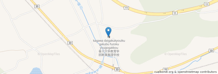 Mapa de ubicacion de 香川大学教育学部附属養護学校 en ژاپن, 香川県, 坂出市.