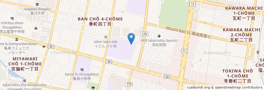 Mapa de ubicacion de 香川大学教育学部附属高松園舎幼稚園 en Japan, Kagawa Prefecture, Takamatsu.
