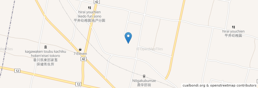 Mapa de ubicacion de 香川大学（農学部） en Japonya, 香川県, 木田郡, 三木町.