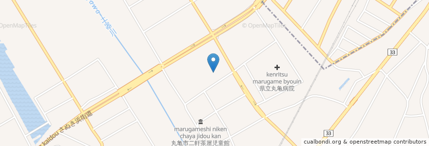 Mapa de ubicacion de 香川県中讃保健福祉事務所 en Япония, Кагава, 丸亀市.