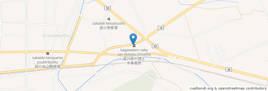 Mapa de ubicacion de 香川県中讃土木事務所 en Japón, Prefectura De Kagawa, 坂出市.