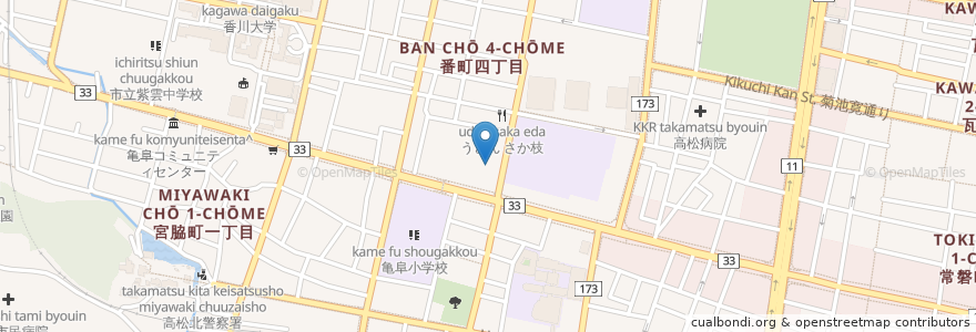 Mapa de ubicacion de 香川県東讃保健福祉事務所 en Япония, Кагава, 高松市.