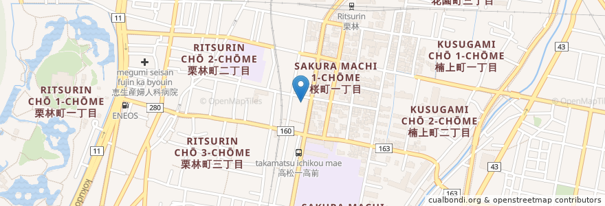 Mapa de ubicacion de 香川県済生会病院 en 일본, 가가와현, 高松市.