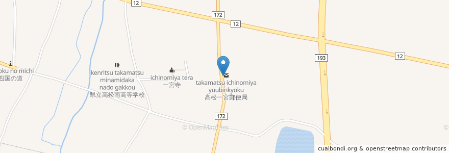 Mapa de ubicacion de 高松一宮郵便局 en Japan, 香川県, 高松市.