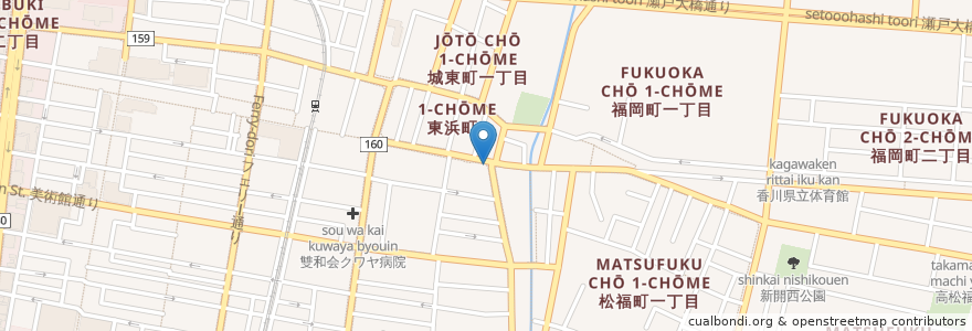 Mapa de ubicacion de 高松井口町郵便局 en Japan, Präfektur Kagawa, 高松市.