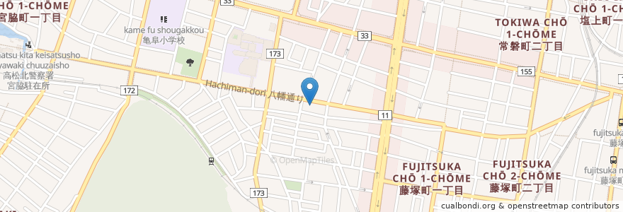 Mapa de ubicacion de 高松八本松郵便局 en Giappone, Prefettura Di Kagawa, 高松市.