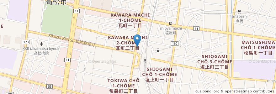 Mapa de ubicacion de 高松北警察署瓦町駅前交番 en Giappone, Prefettura Di Kagawa, 高松市.