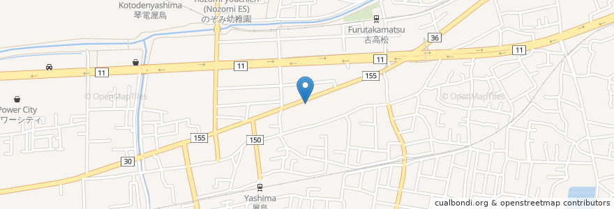 Mapa de ubicacion de 高松北警察署高松町交番 en Japon, Préfecture De Kagawa, 高松市.