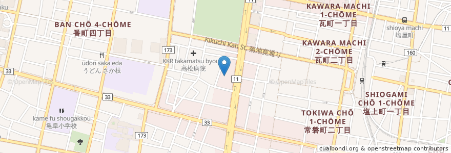 Mapa de ubicacion de 高松国税局 en 일본, 가가와현, 高松市.