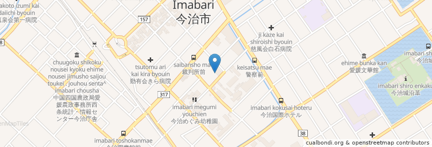 Mapa de ubicacion de 高松国税局今治税務署 en اليابان, 愛媛県, إيمباري.